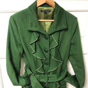 Boston Proper Military Green Long Coat Sz4